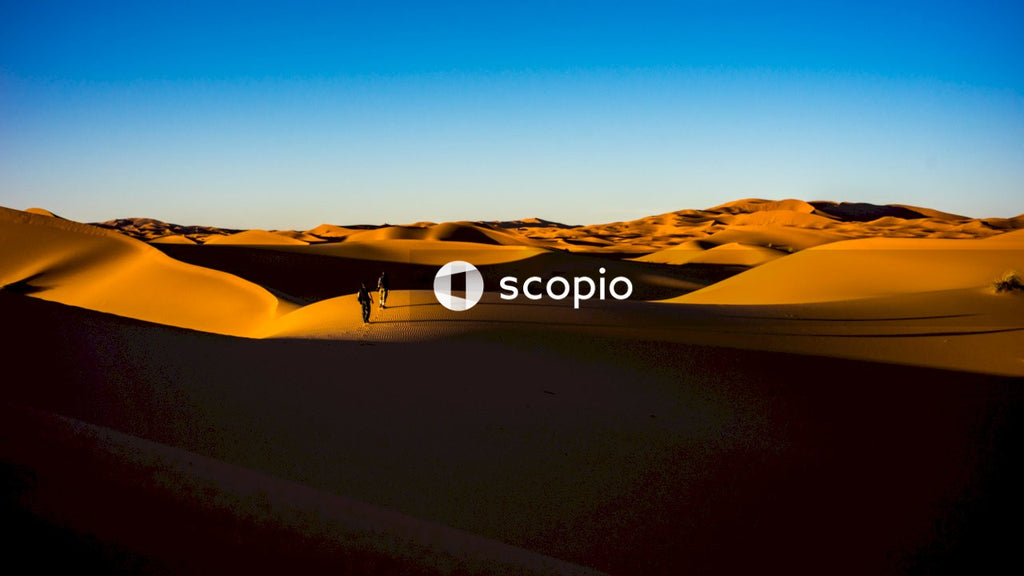 Person walking on desert