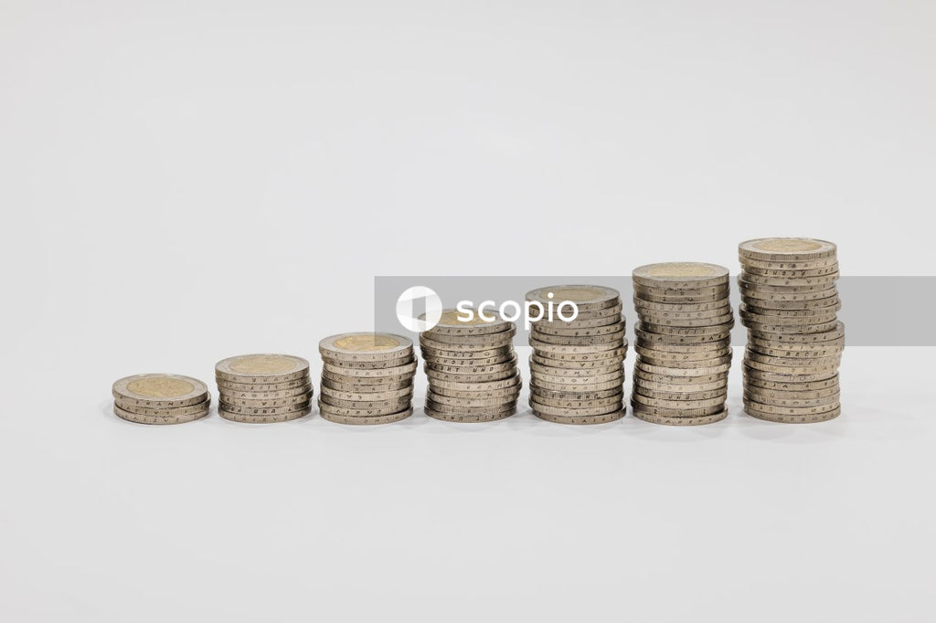Pile of gold round coins