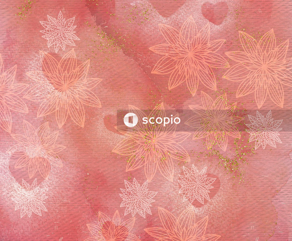 Pink and white floral textile