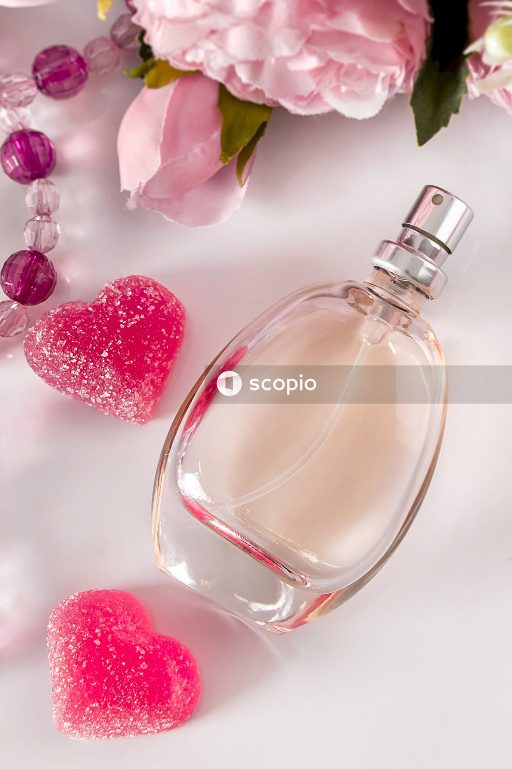 Pink and white heart shaped ornament
