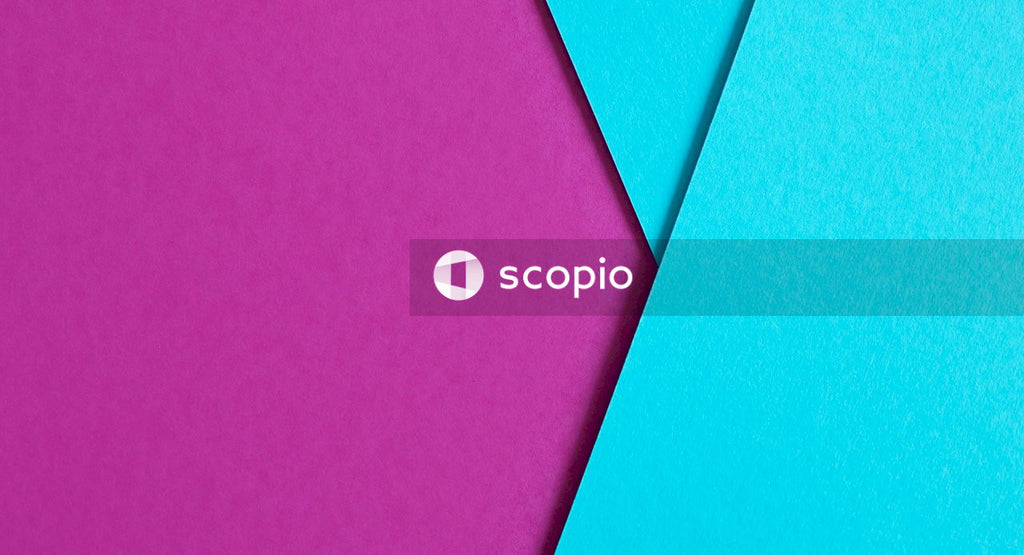 Pink paper on blue surface