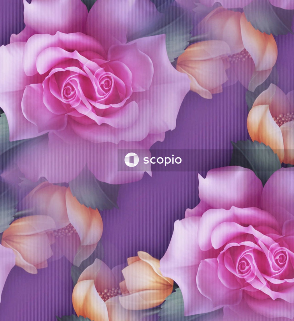 Pink rose with gold fishes