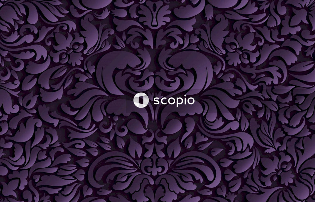 Purple and black floral textile