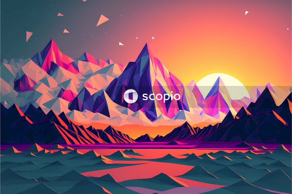 Purple and blue mountain illustration