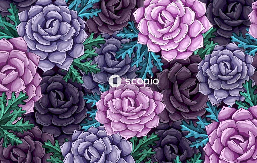 Purple and green flower bouquet