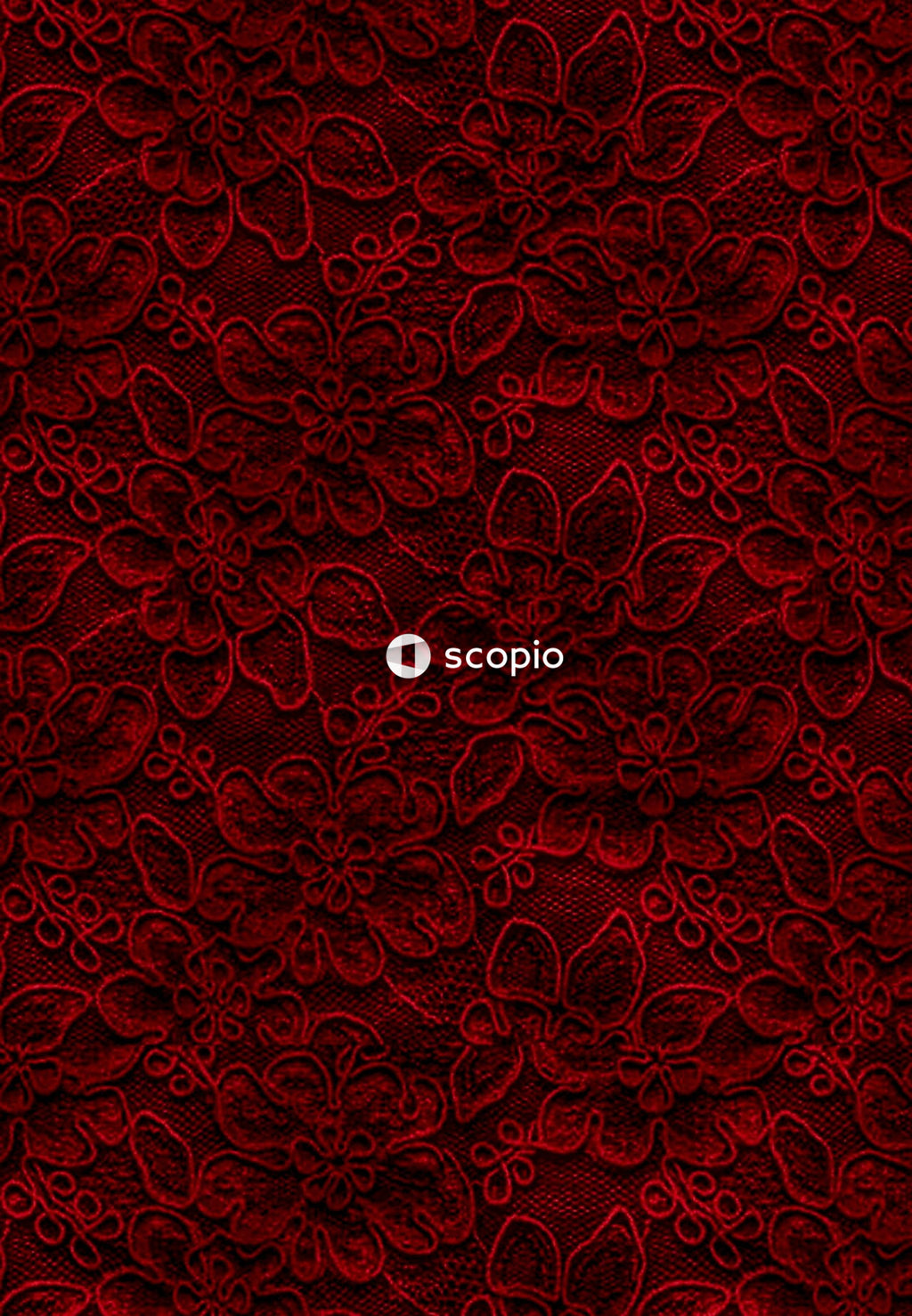 Red and black floral textile