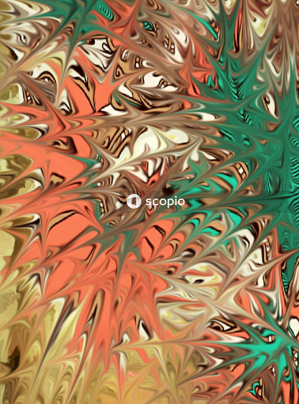 Red and green abstract painting