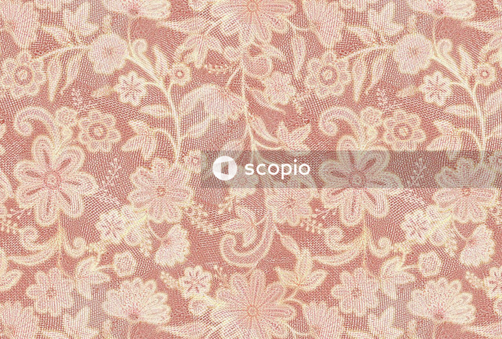 Red and white floral textile