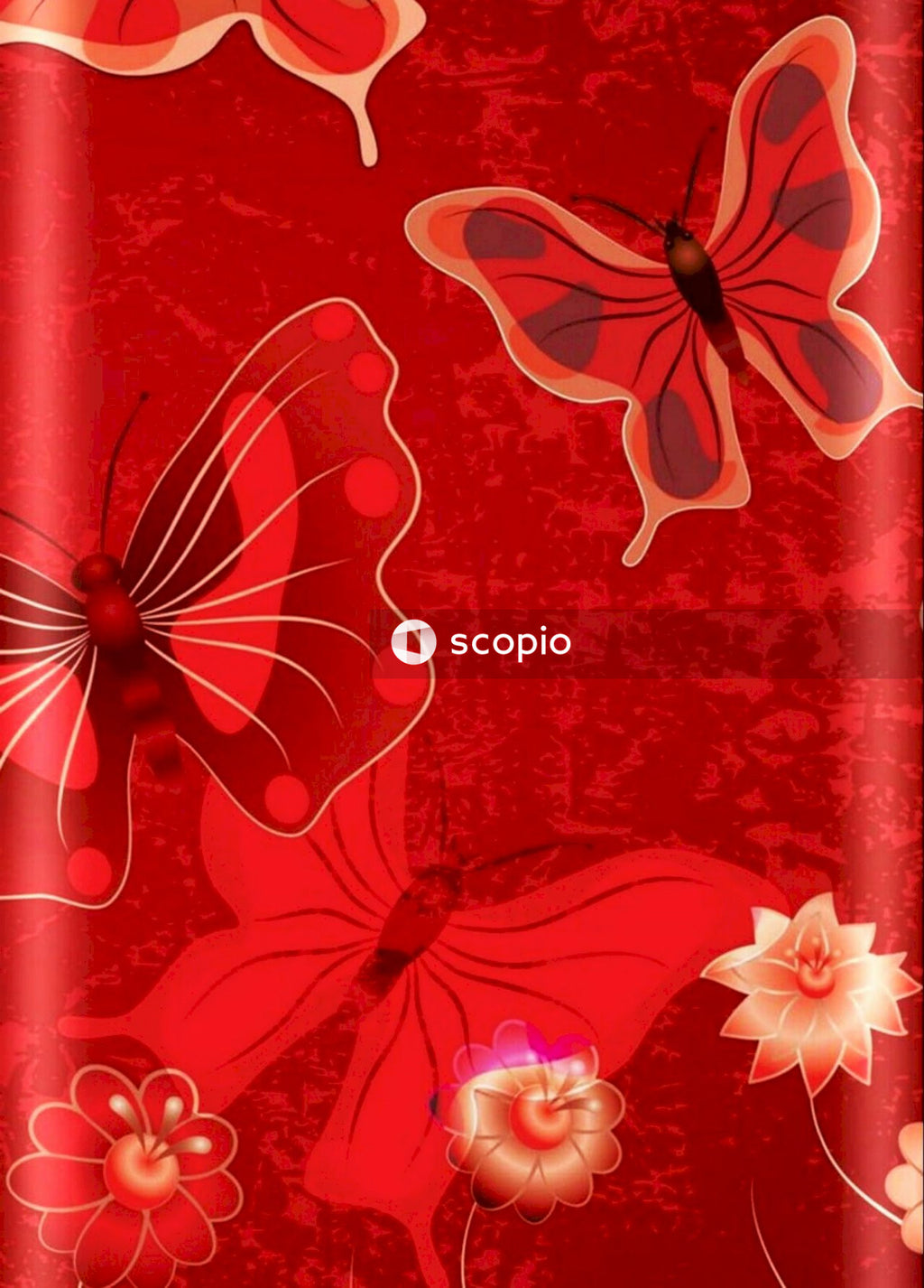 Red and white floral textile