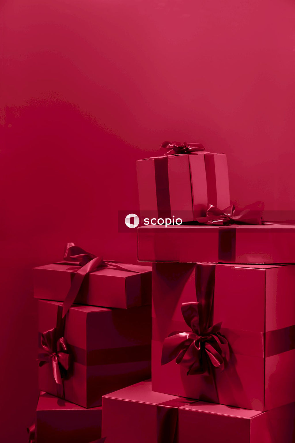 Red and white gift boxes