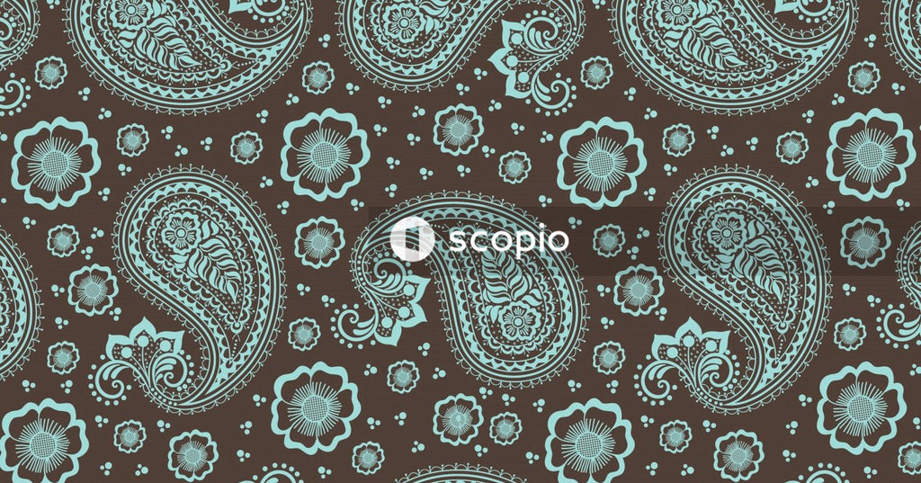 Red and white paisley textile