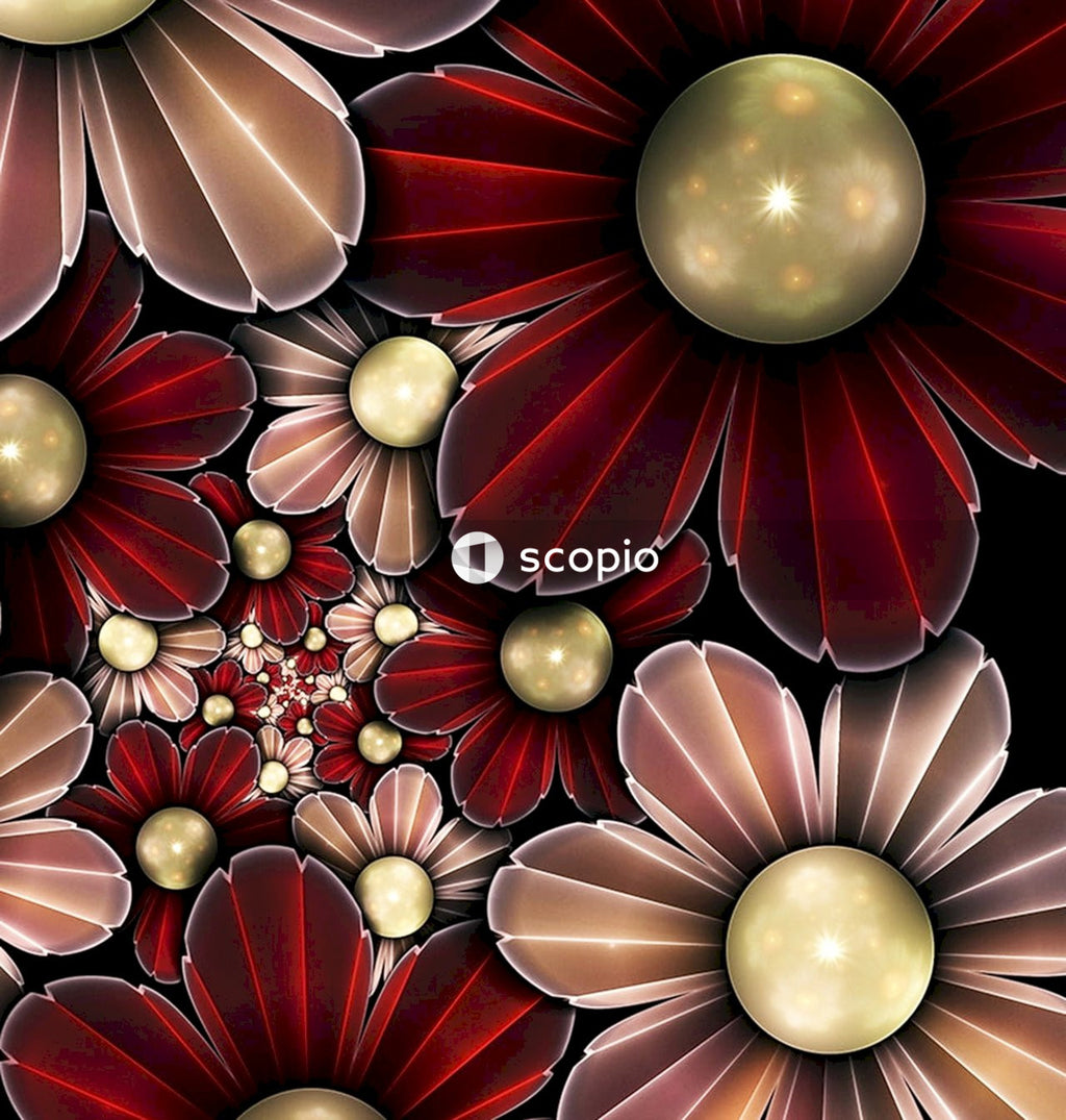 Red and yellow flower illustration