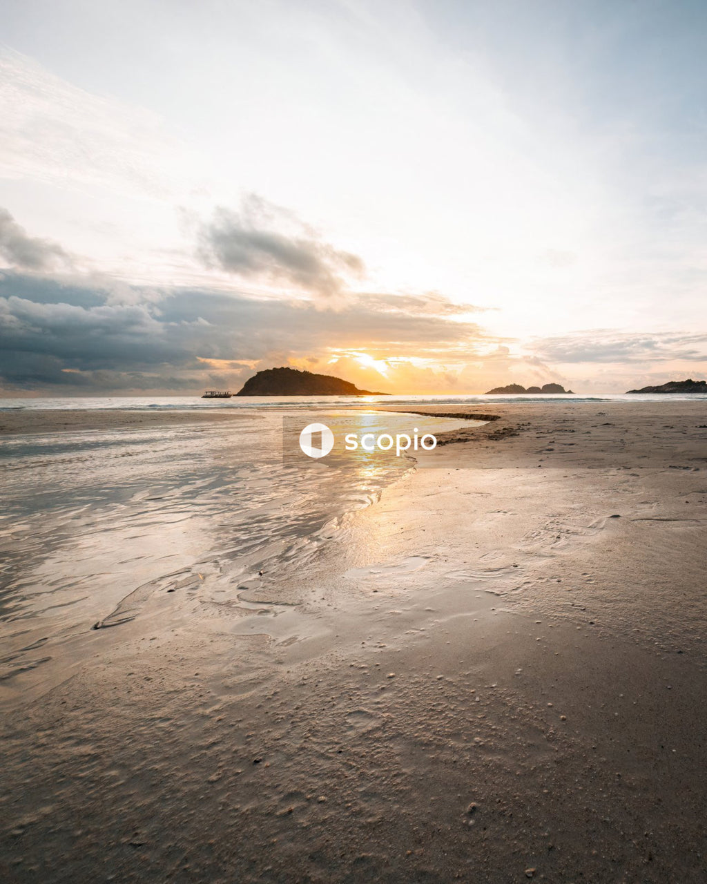 Sea waves crashing on shore during sunset