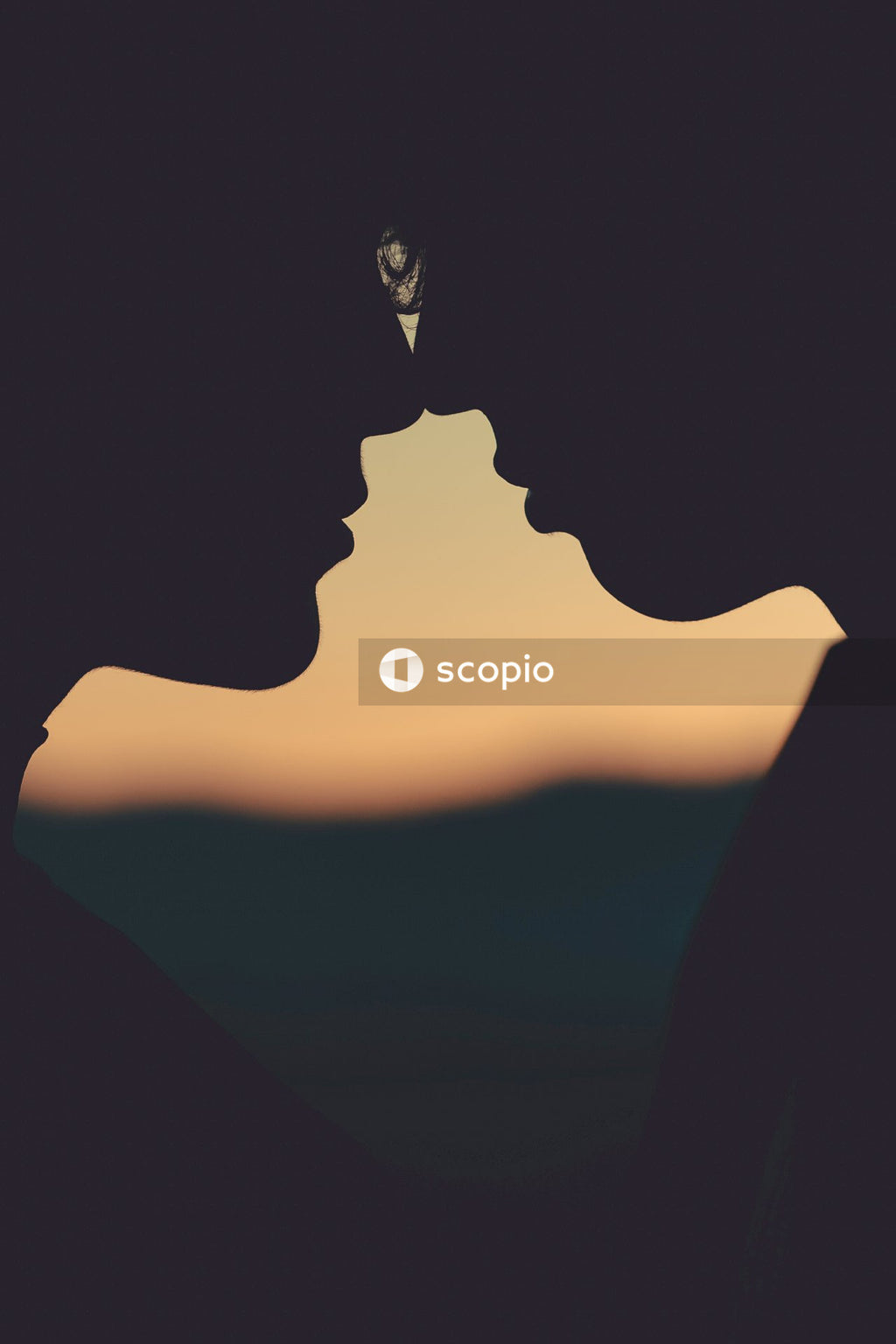 Silhouette of couple kissing during sunset