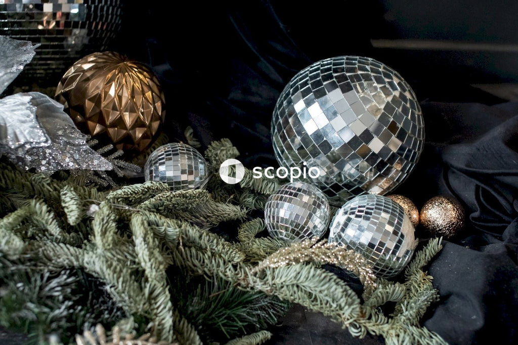 Silver and brown ball ornament