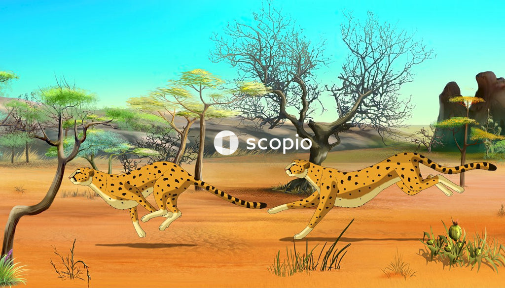Three giraffes standing on brown field