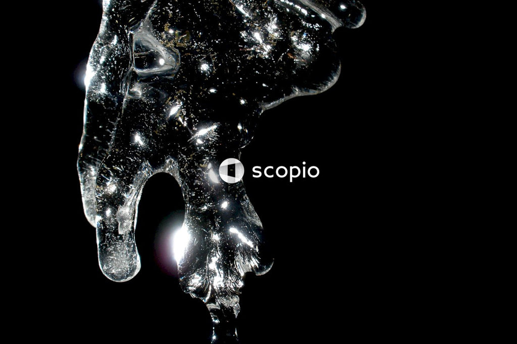 Water drops on black surface