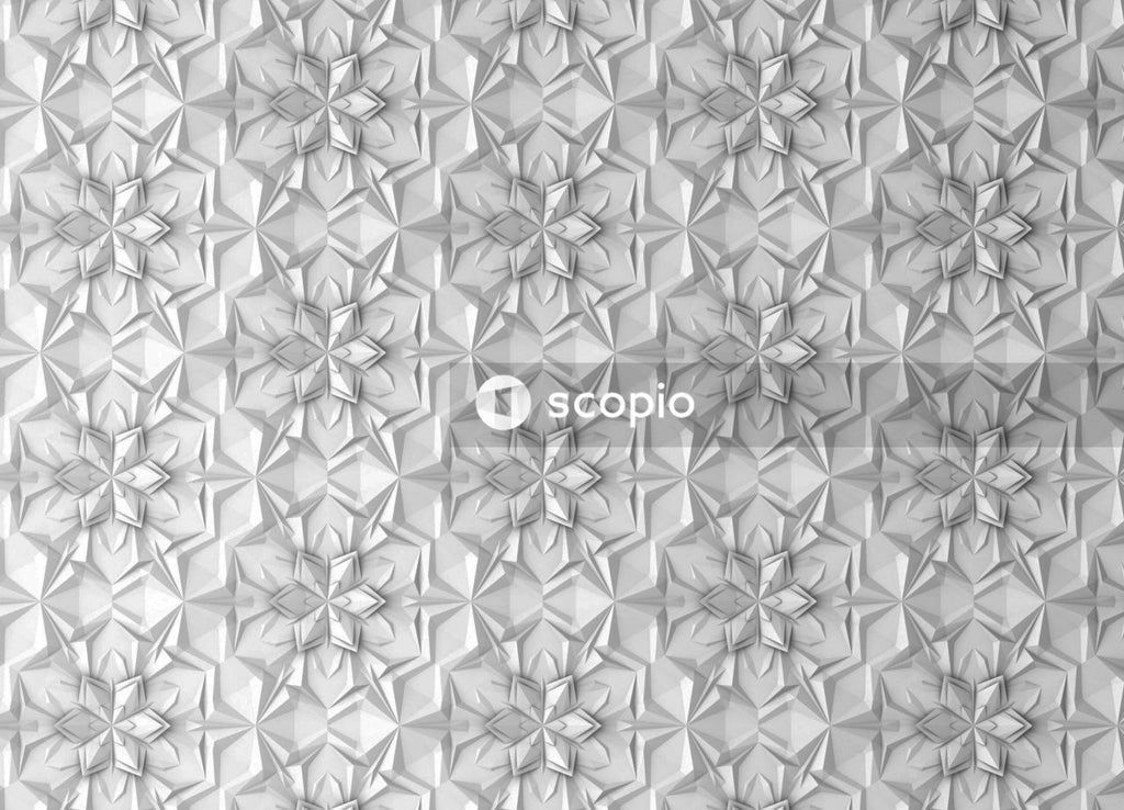 White and black floral textile