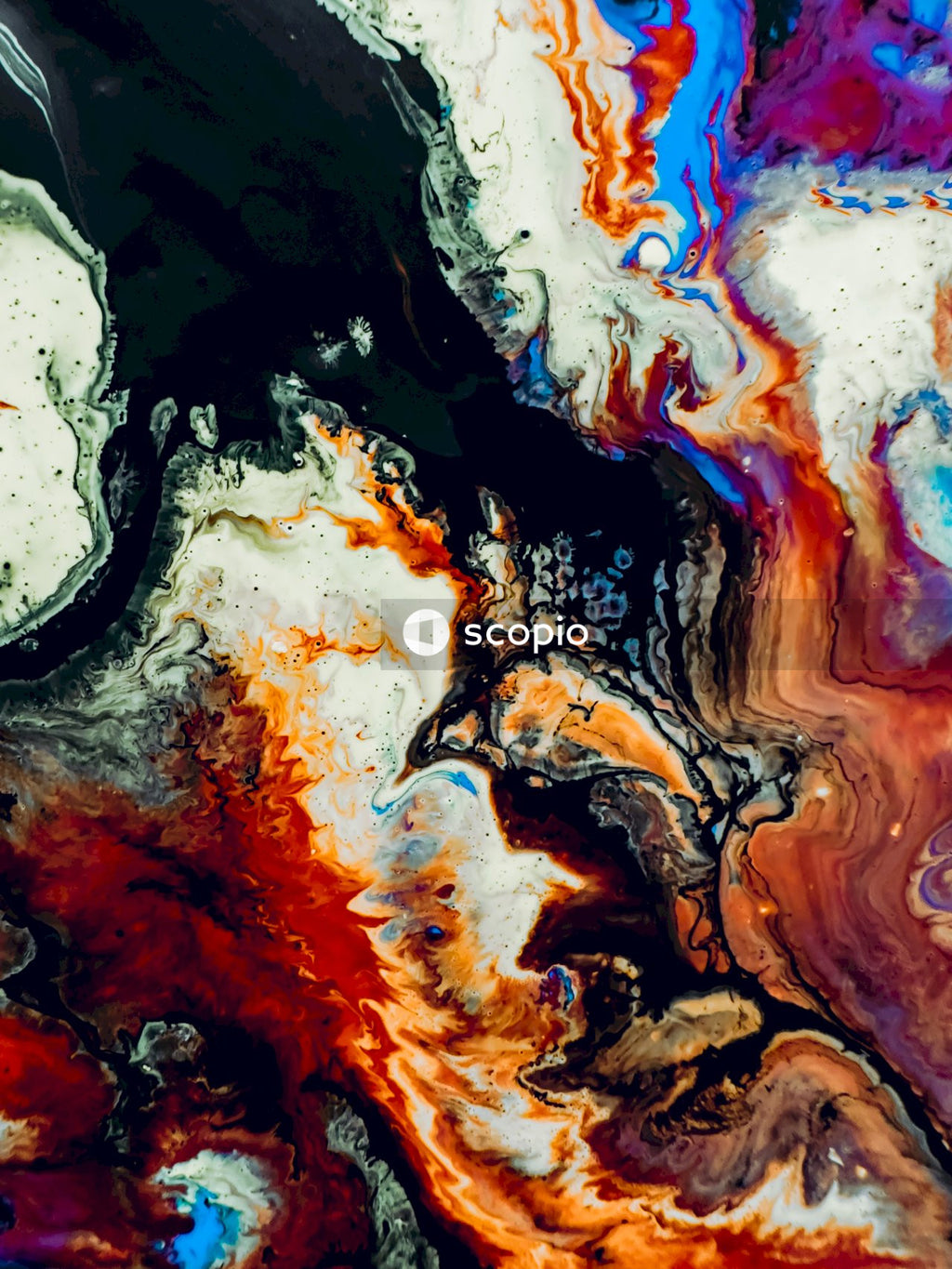 White and brown abstract painting