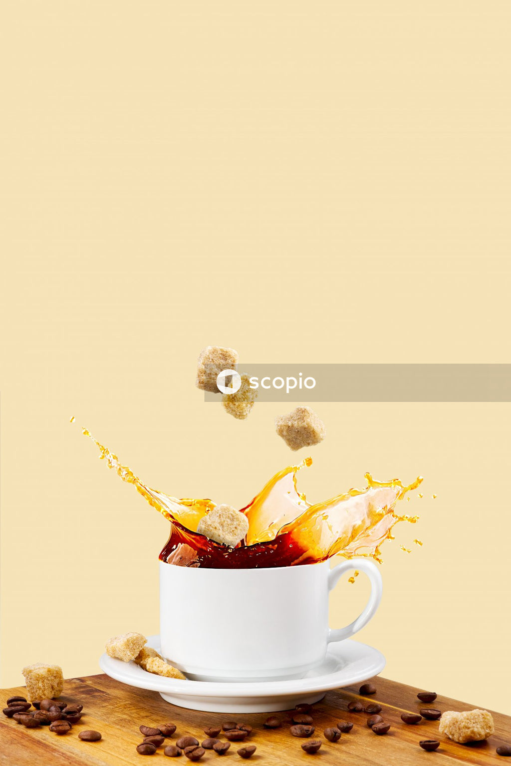 White ceramic mug with yellow flower