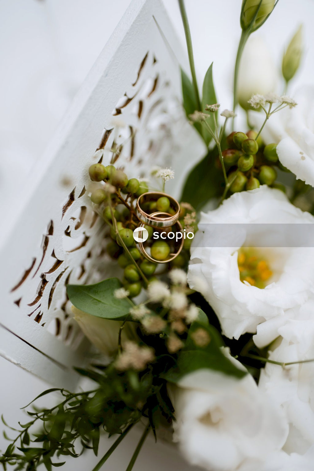 White flower on white table