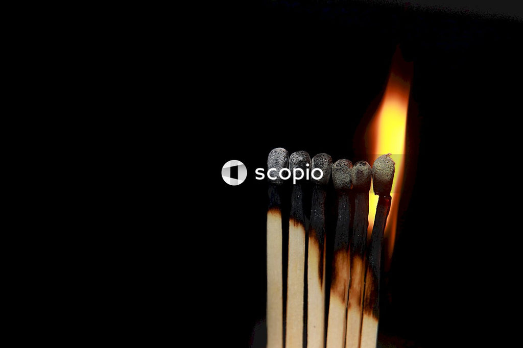 White match stick with fire