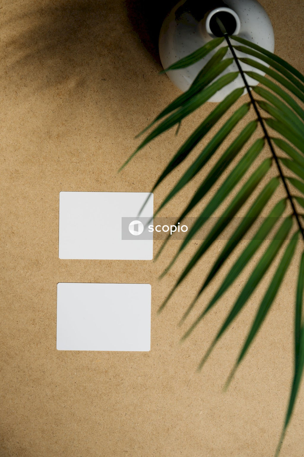 White paper on brown floor