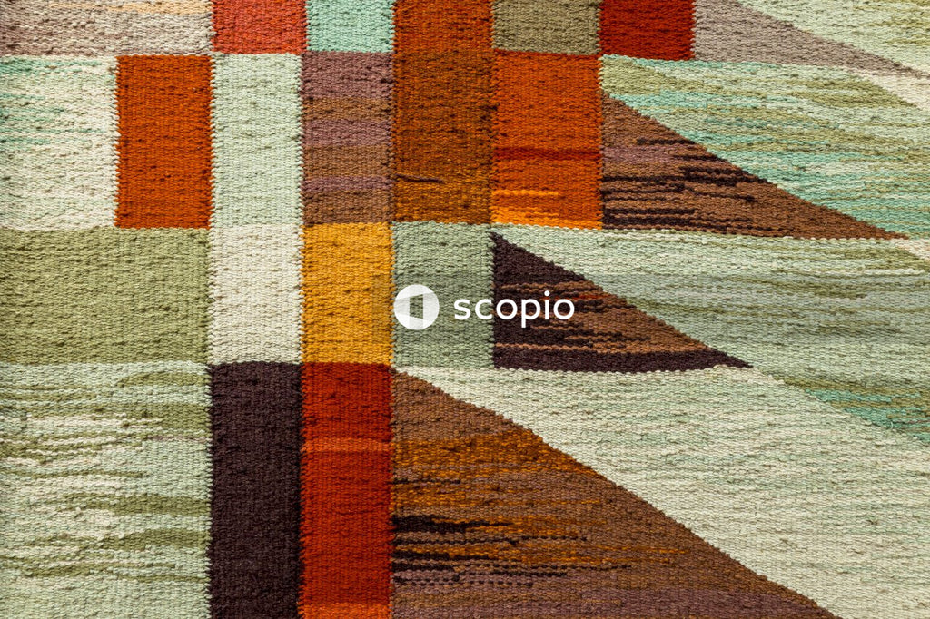 White red and brown stripe textile