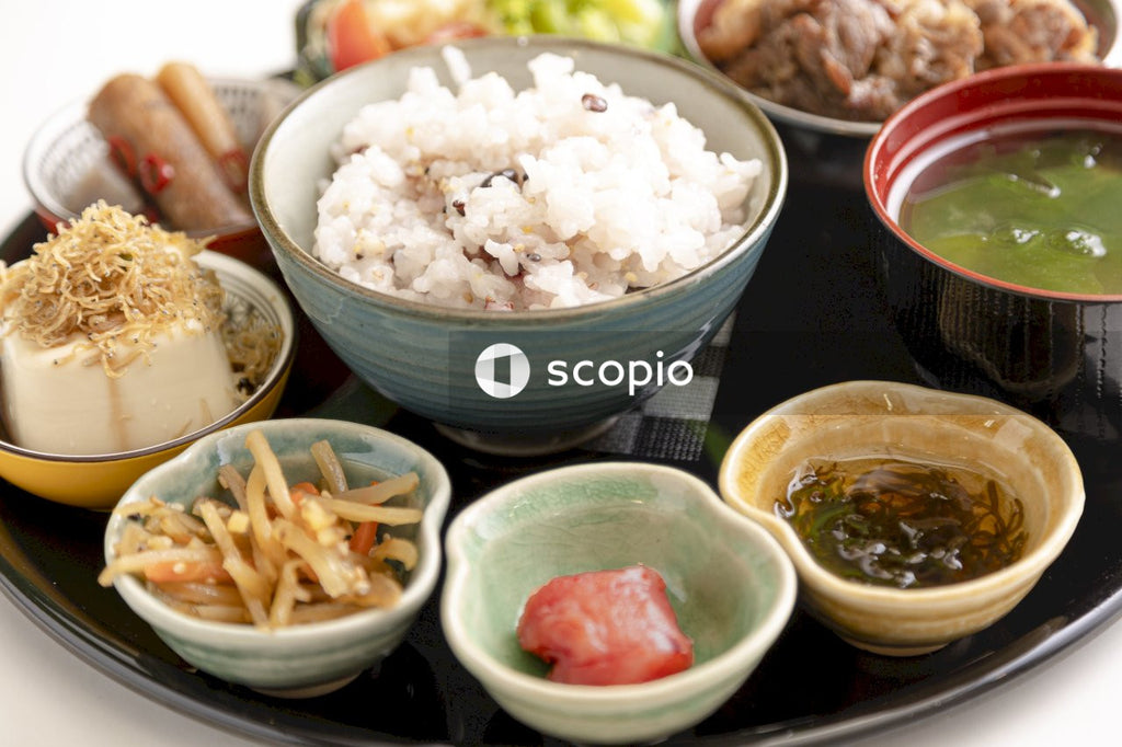 White rice on white ceramic bowl