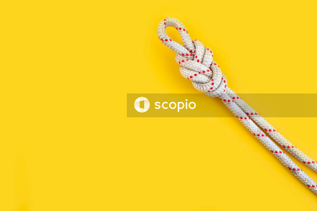 White rope on yellow background