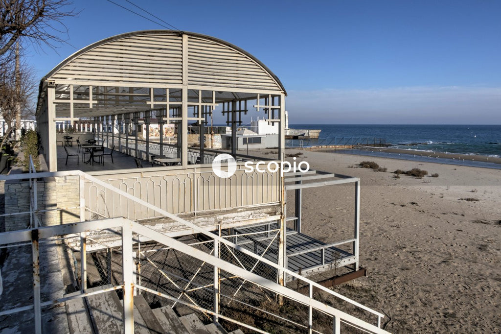 White wooden frame on beach