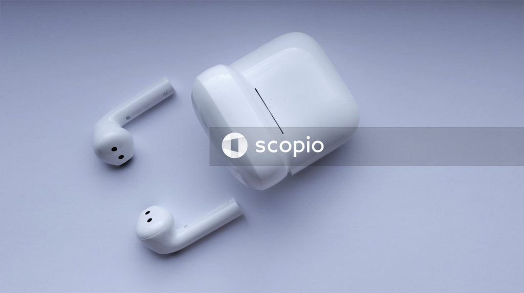 Wireless pods with a case on a light back