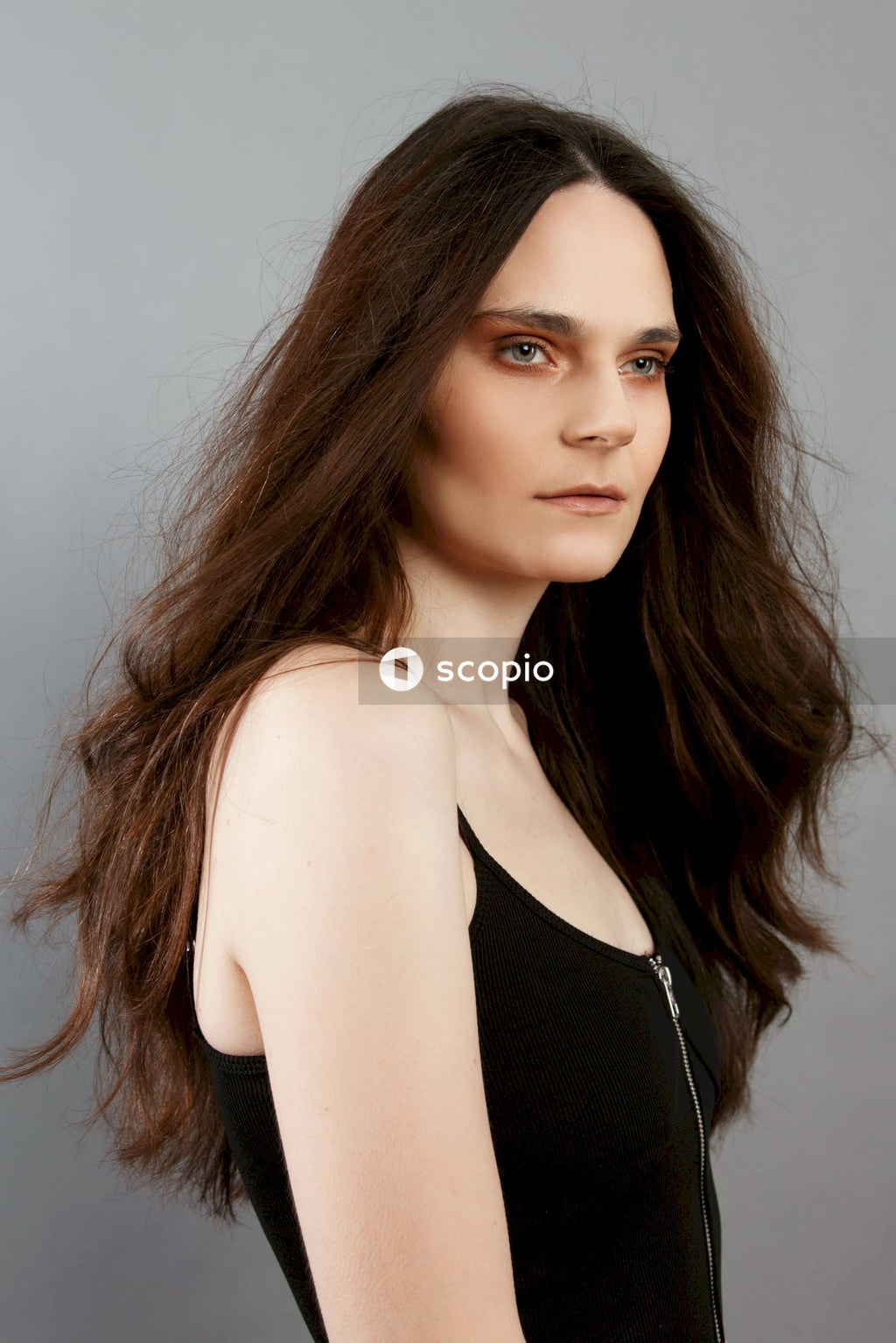 Woman in black tank top