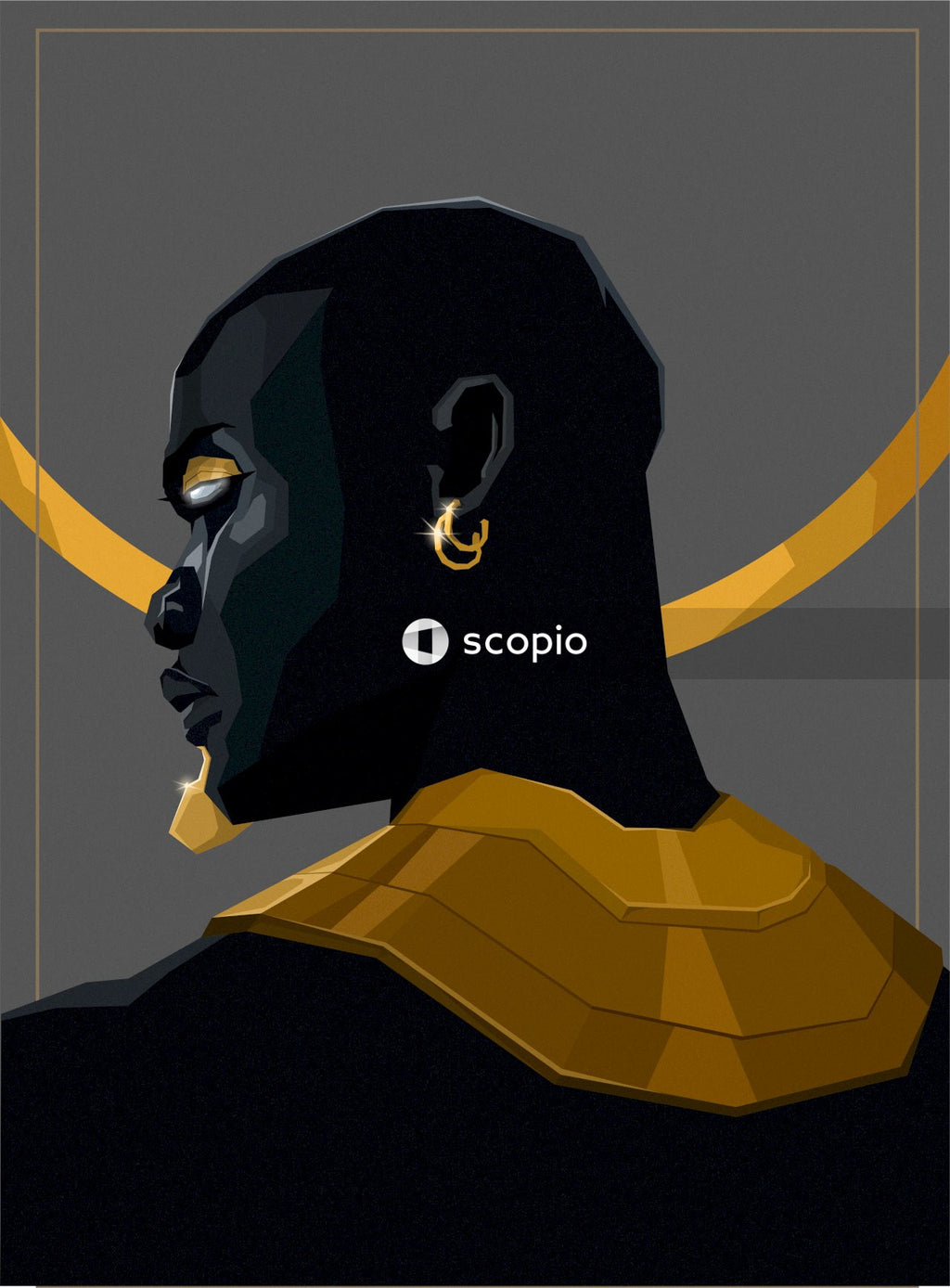 Woman in yellow and black shirt illustration