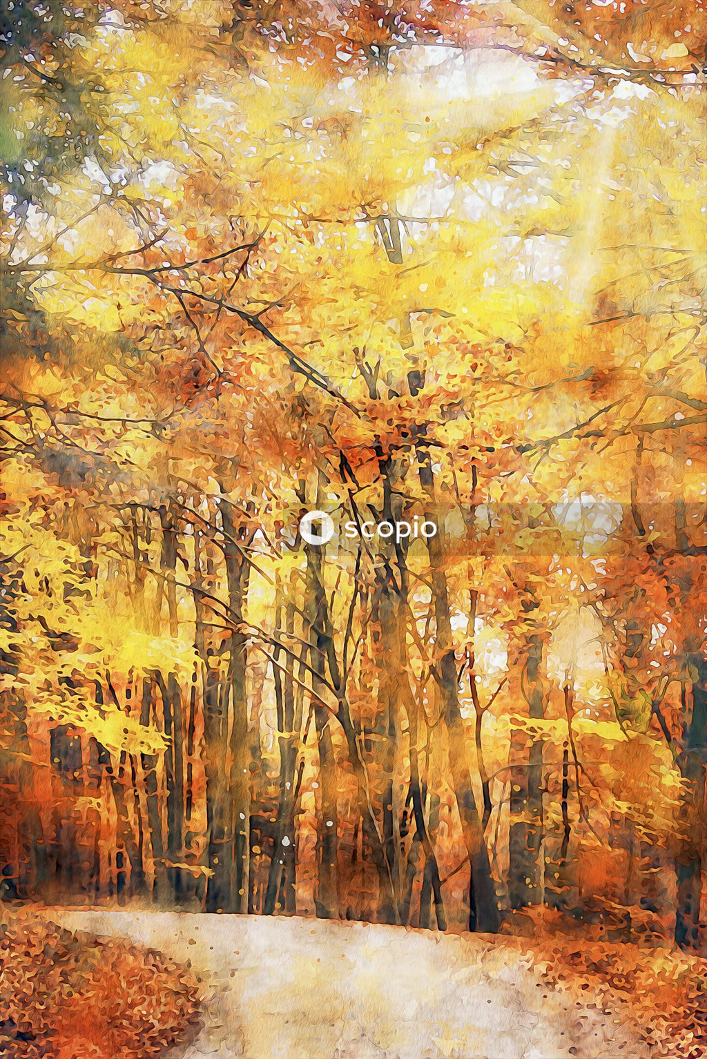 Yellow and brown trees
