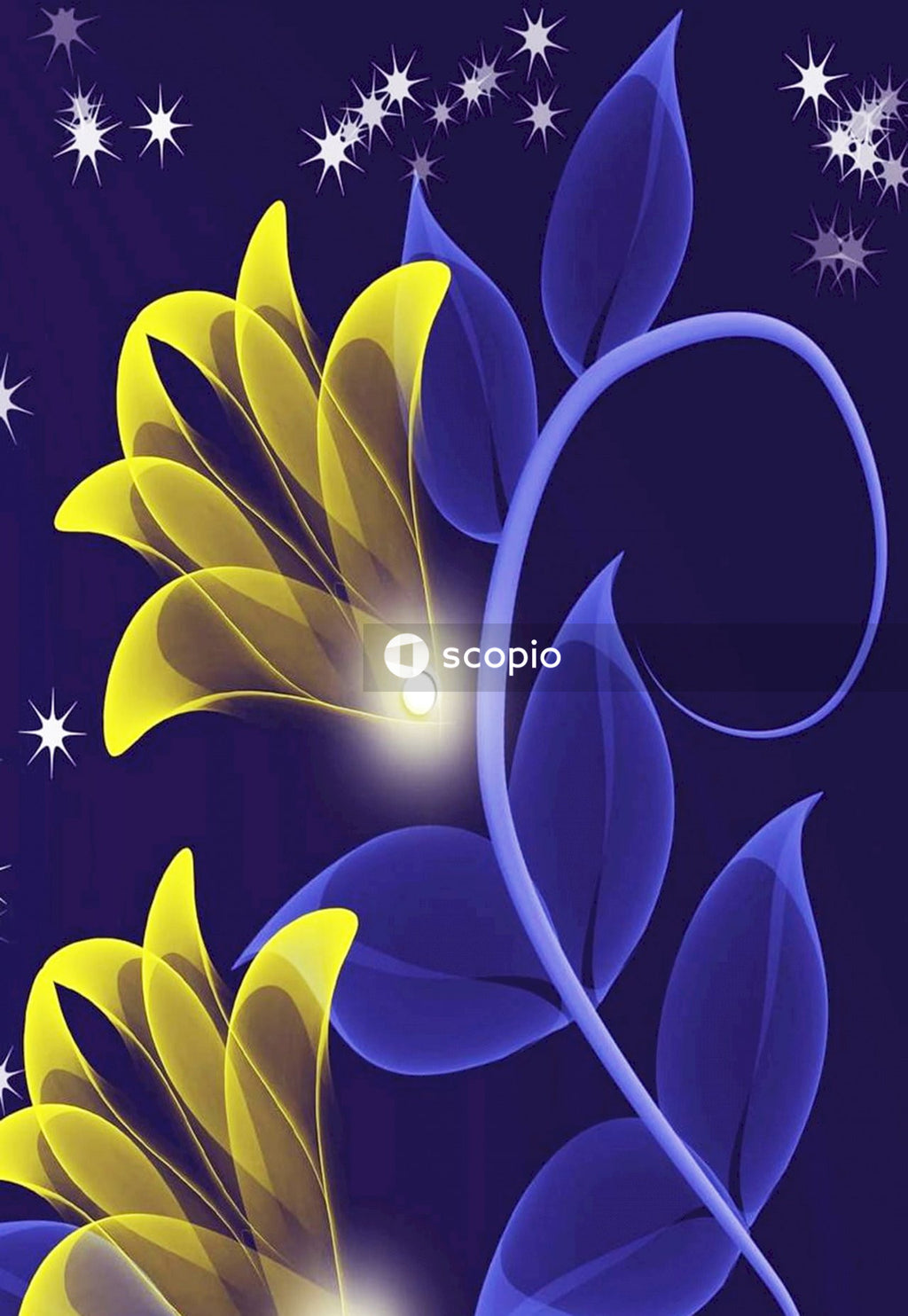 Yellow and green flower illustration
