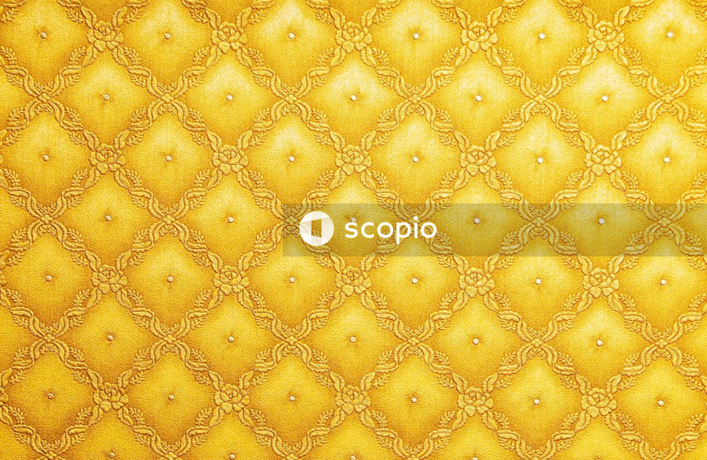 Yellow and white floral textile