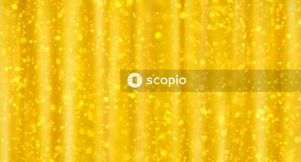 Yellow and white polka dot curtain